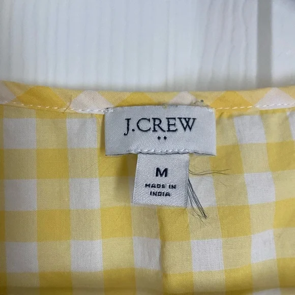 J. Crew Yellow and White Flutter Sleeve Blouse - Picture 3 of 3